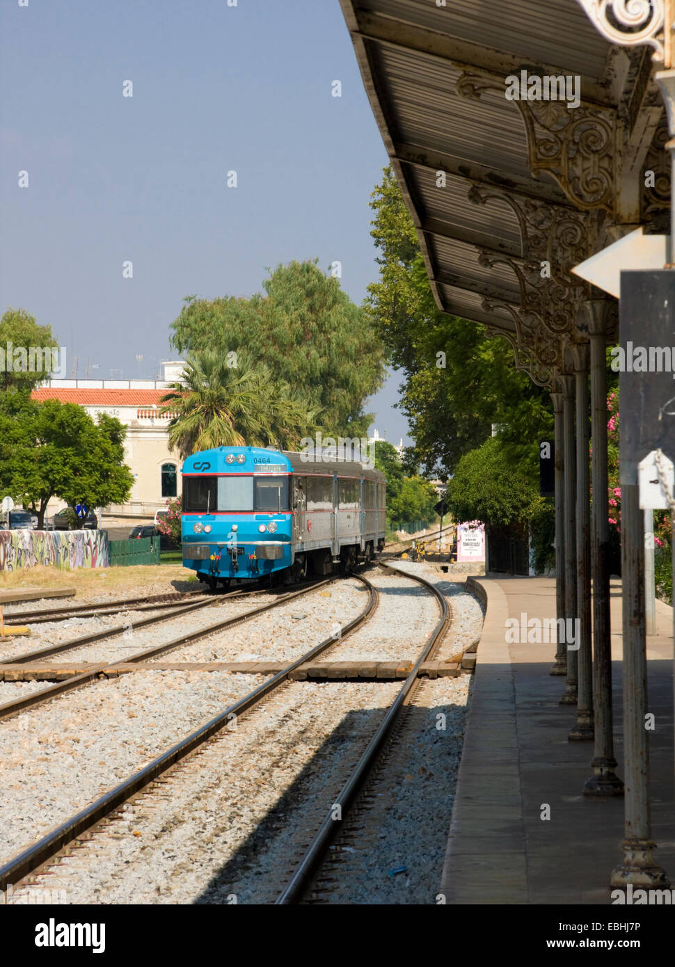 Estacao de Comboio (Railway Station), Olhao, Algarve, Portugal, September 2013 Stock Photo