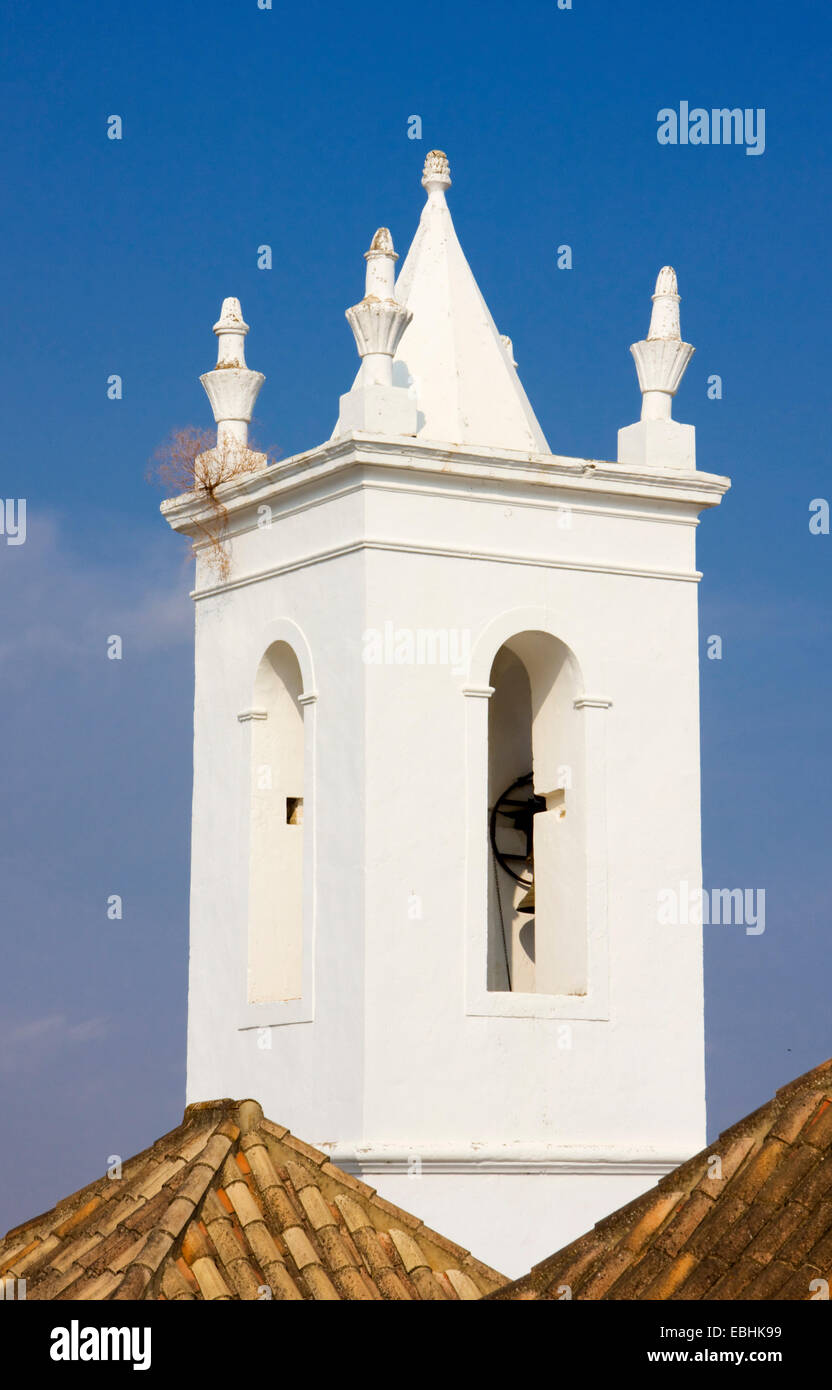 Bell tower, Igreja de Santa Maria do Castello, Tavira, Algarve, Portugal, September 2013 Stock Photo