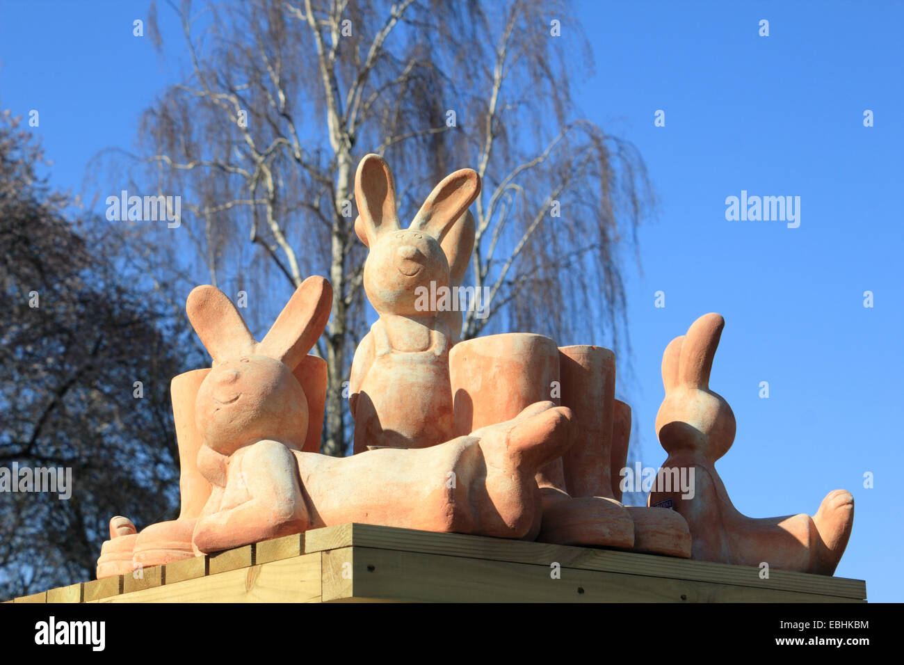 Rabbit garden ornaments Stock Photo Alamy