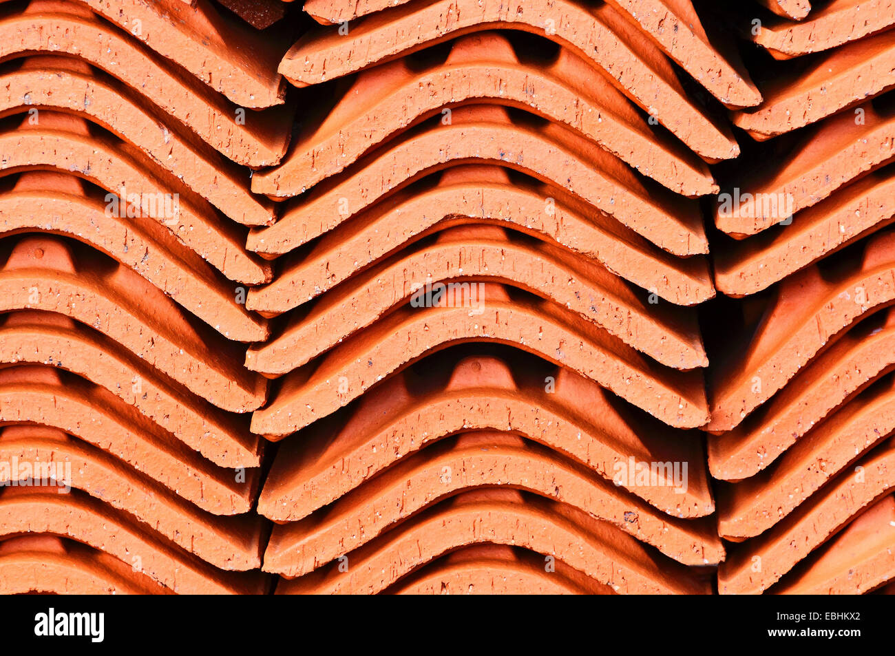 heap of roof red tiles Stock Photo