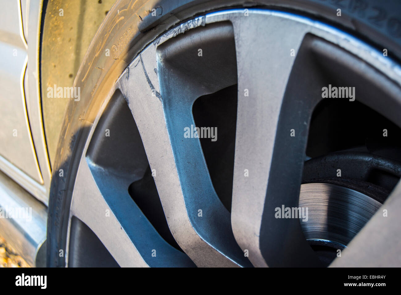 Damaged Alloy Wheel Stock Photo Alamy