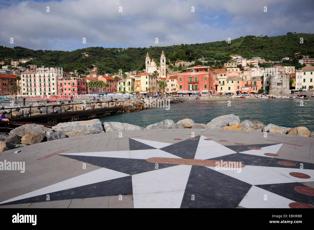 Italy, Liguria, Laigueglia, Floor Sundial Stock Photo