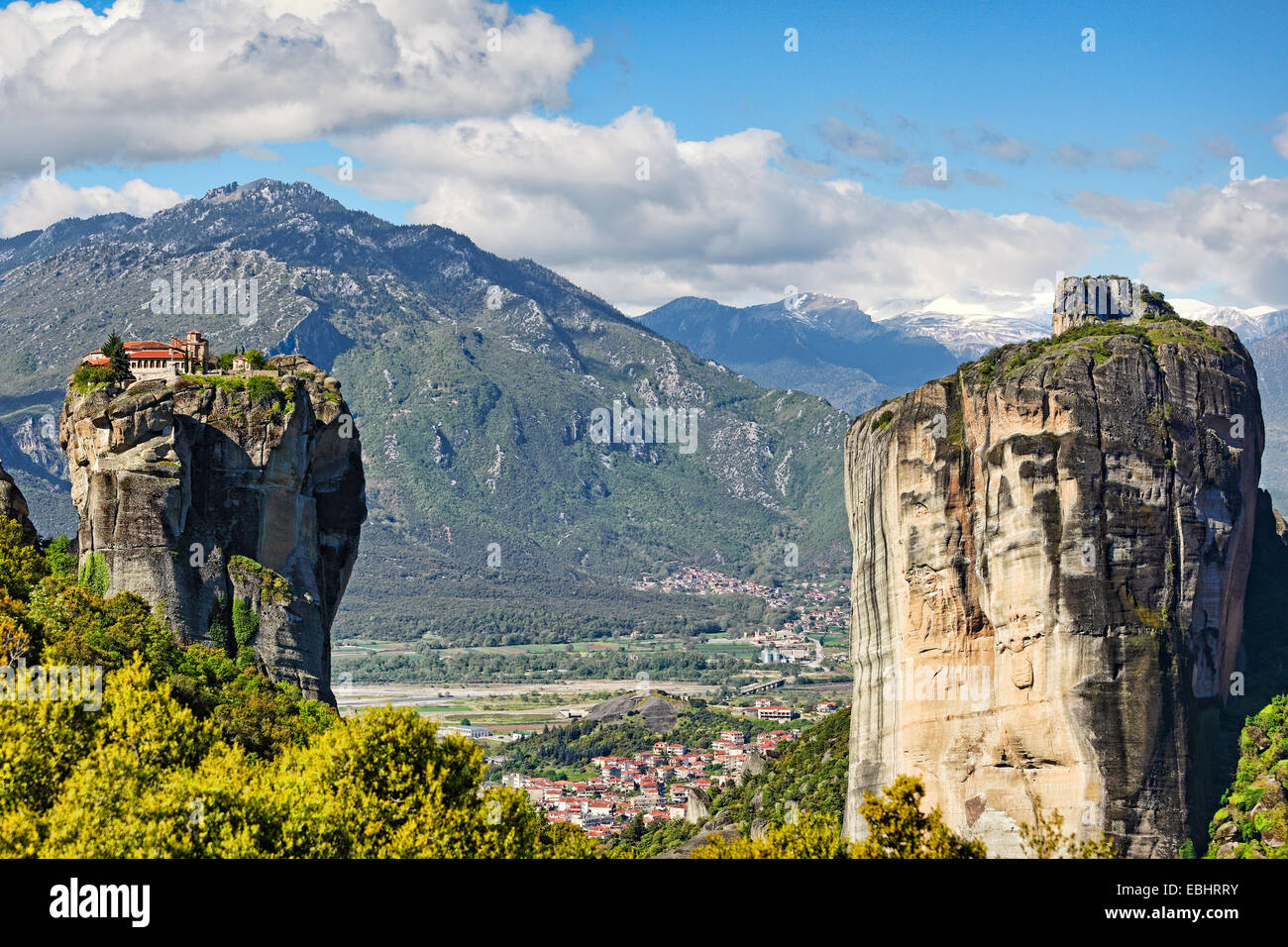 Holy Trinity Monastery or Agia Triada Monastery in the Meteora Monastery complex in Greece Stock Photo