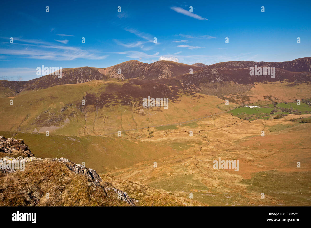 Viewed from the ridge line on Robinson in the Lake District National ...