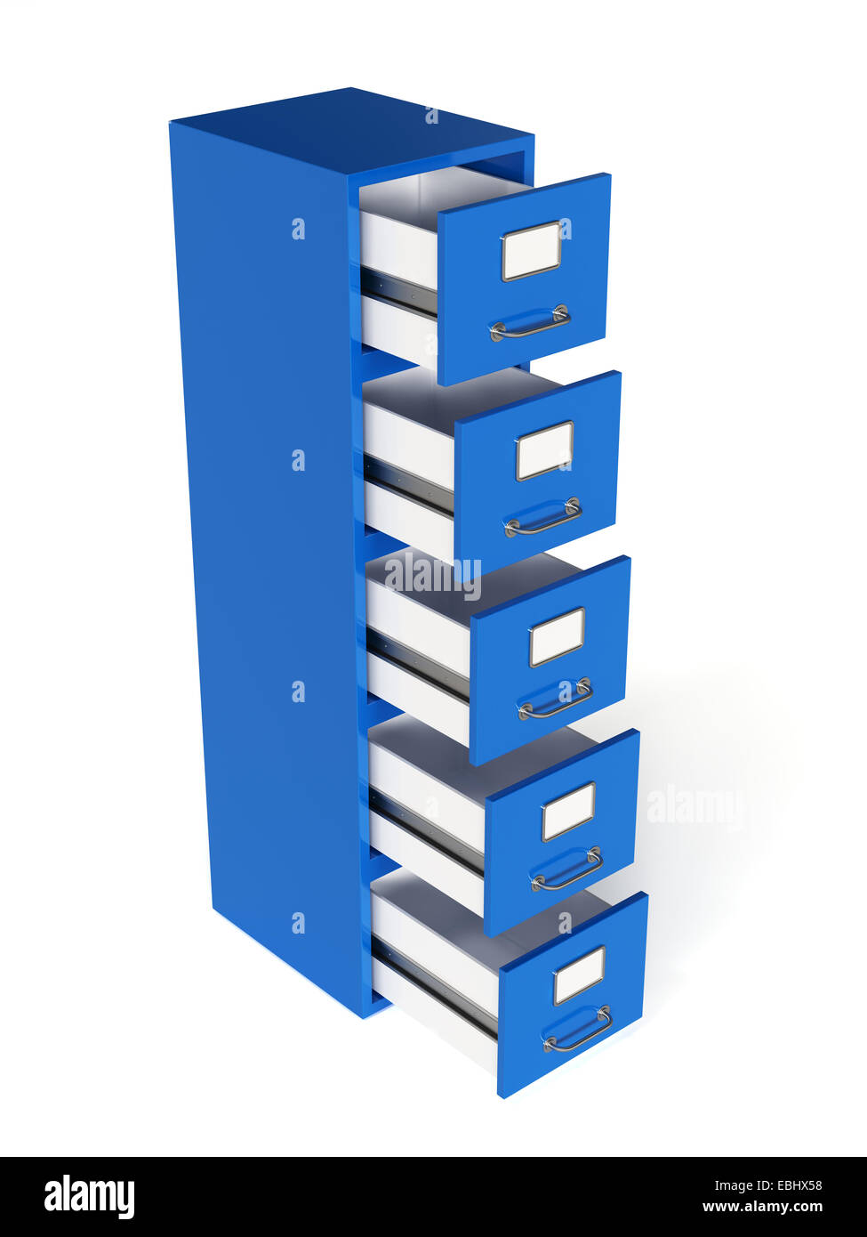 3d render of file drawer isolated on white background. Storage concept