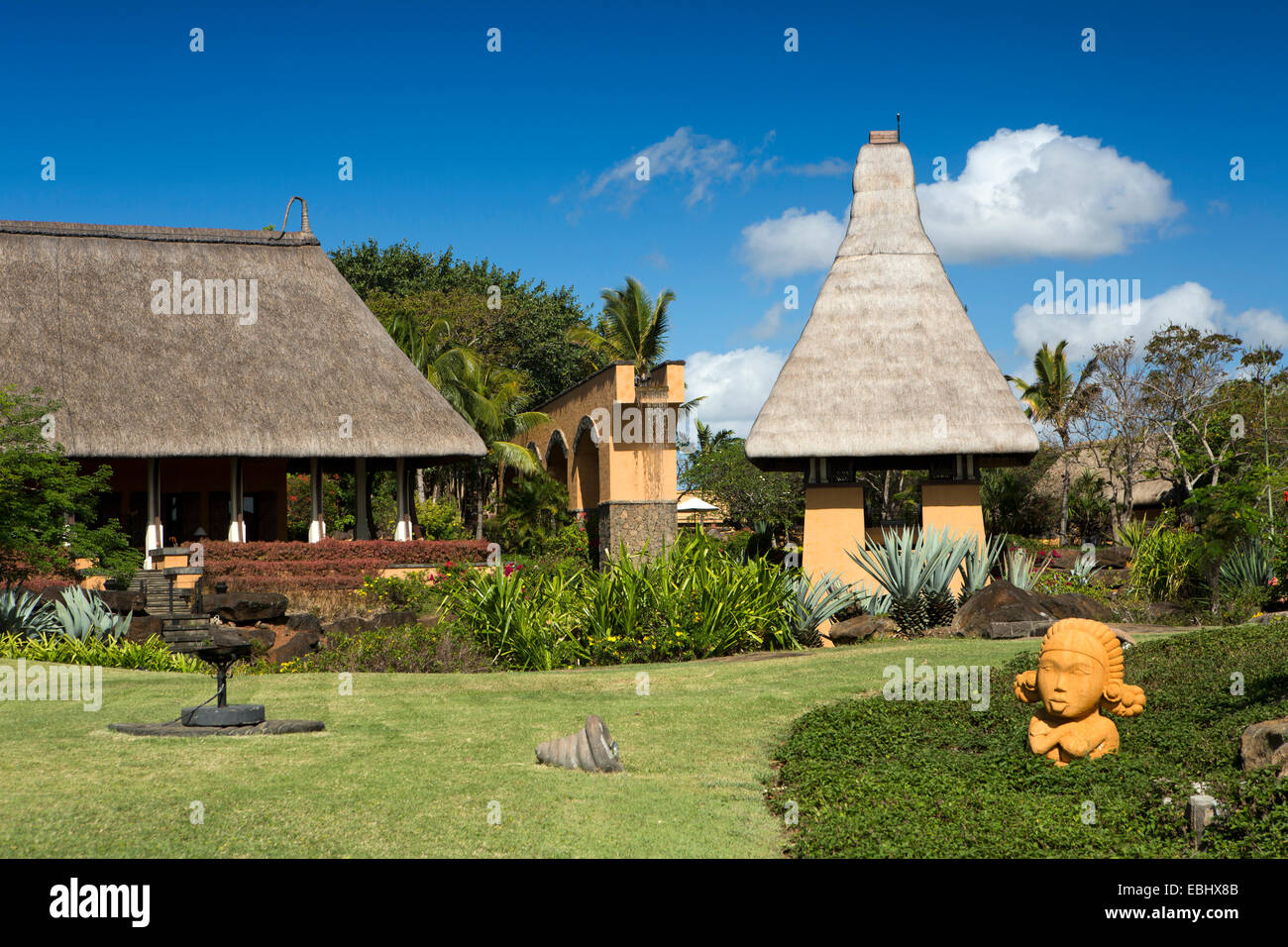 Mauritius, Pointe aux Piments, Turtle Bay, Oberoi Resort garden Stock Photo