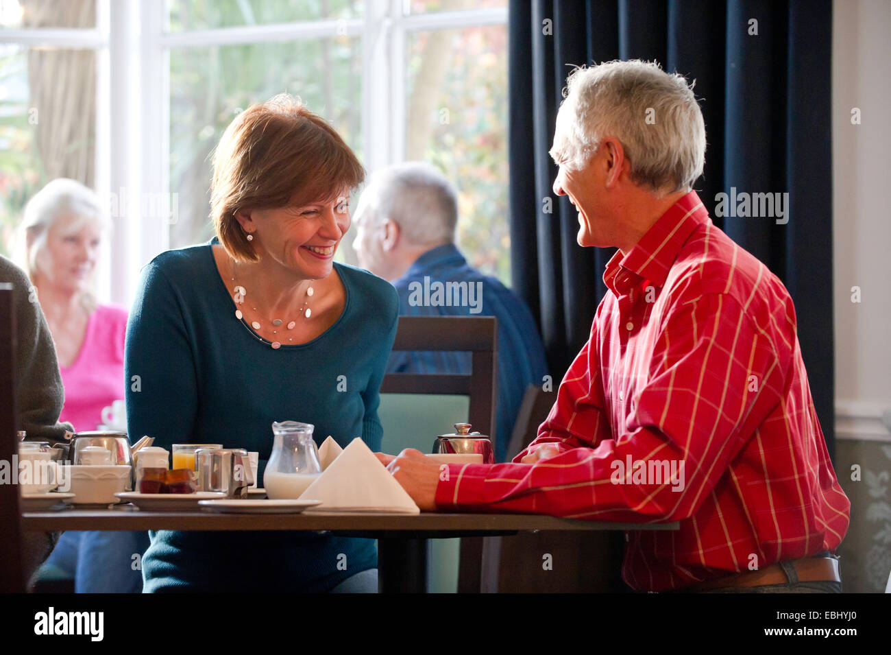 Middle aged couple having lunch Stock Photo