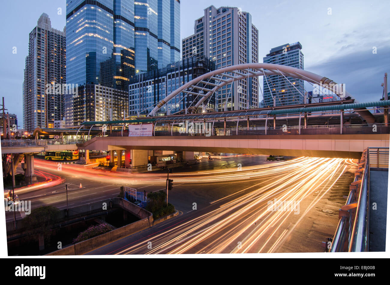 Bangkok city night view with nice sky Stock Photo - Alamy