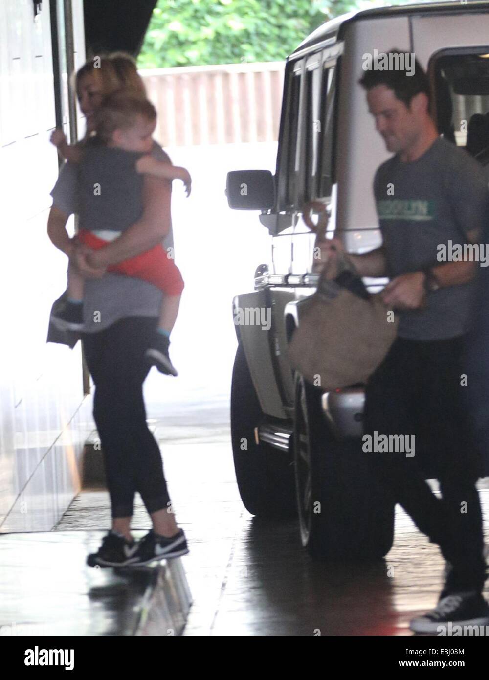 Hilary Duff Carries Her Son Into A Hotel While Laughing And Her