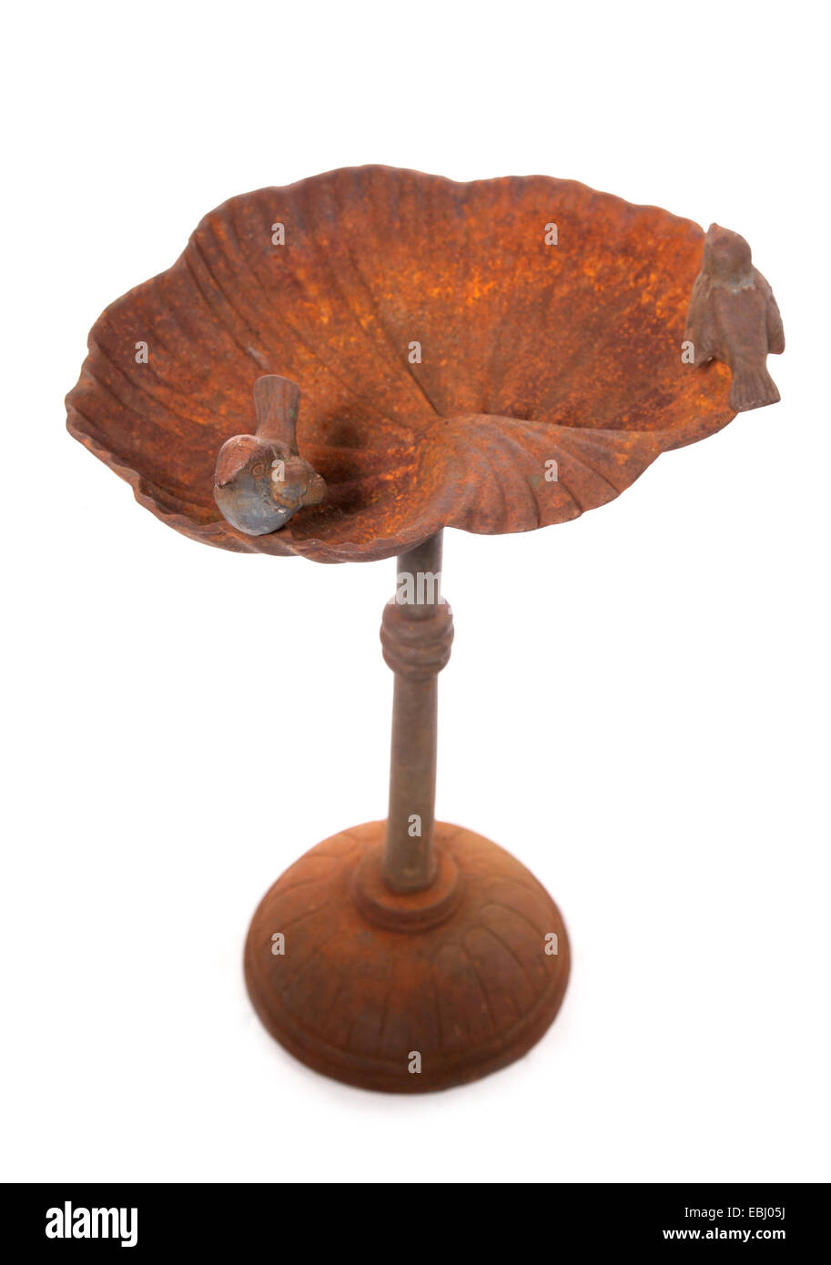 cast iron rusty bird bath cutout Stock Photo Alamy