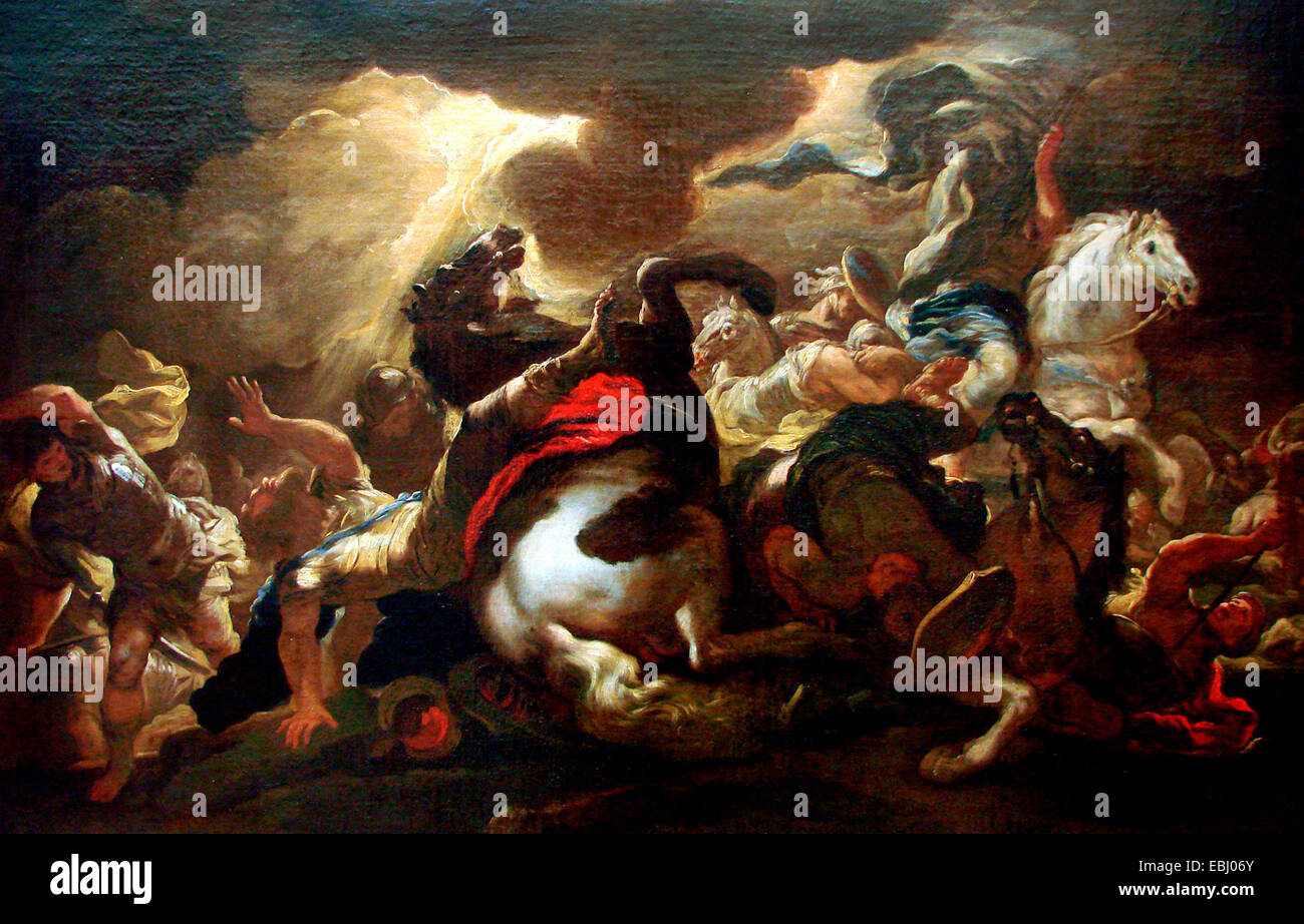 La conversion de Saint Paul by Luca Giordano (1690), Museum of Fine Arts of Nancy. Stock Photo