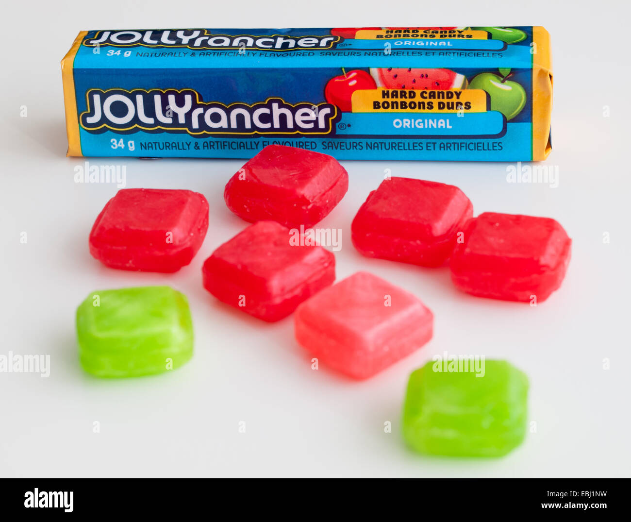 Jolly Rancher hard candy. Original fruit flavours shown. Manufactured by The Hershey Company