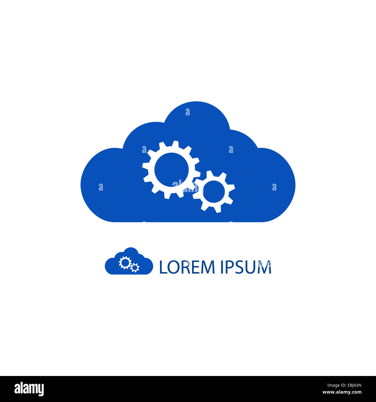 Blue cloud with gear wheels Stock Photo - Alamy