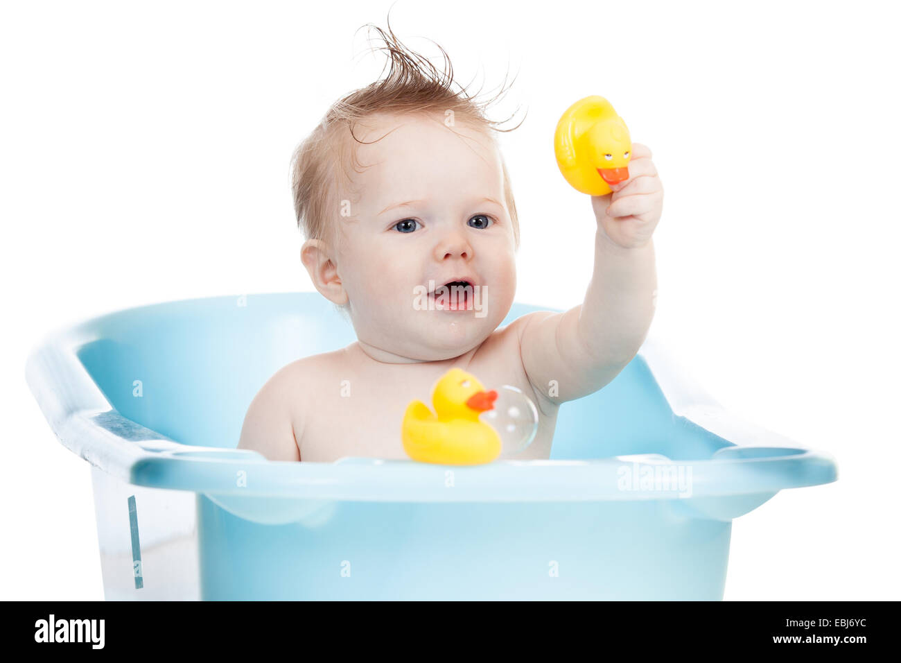 Baby and bath and plastic and tub hires stock photography and images