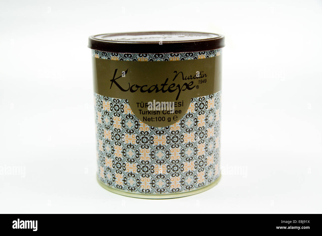 Tin of Turkish coffee. Stock Photo
