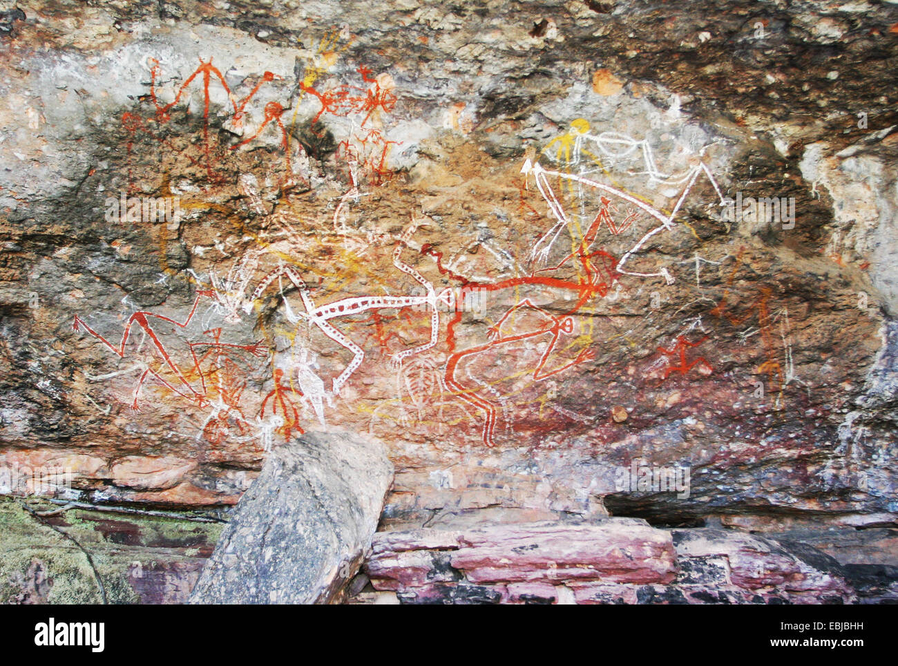 Australia Aboriginal Cave Art In Kakadu National Park High Resolution