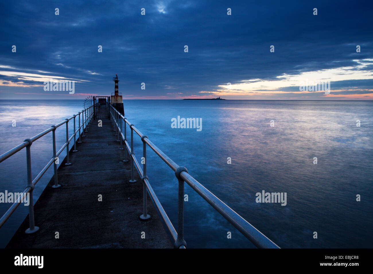 Harbour Light and Coquet Island Amble by the Sea Northumberland Coast