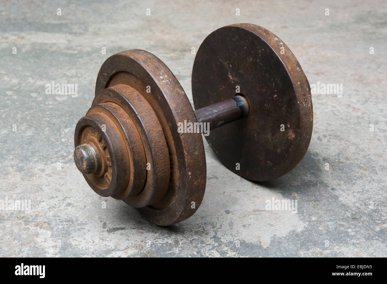 Dumbbells at fitness park Stock Photo