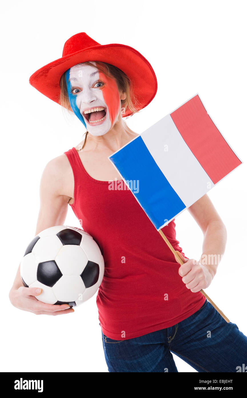 female french soccer fan Stock Photo Alamy