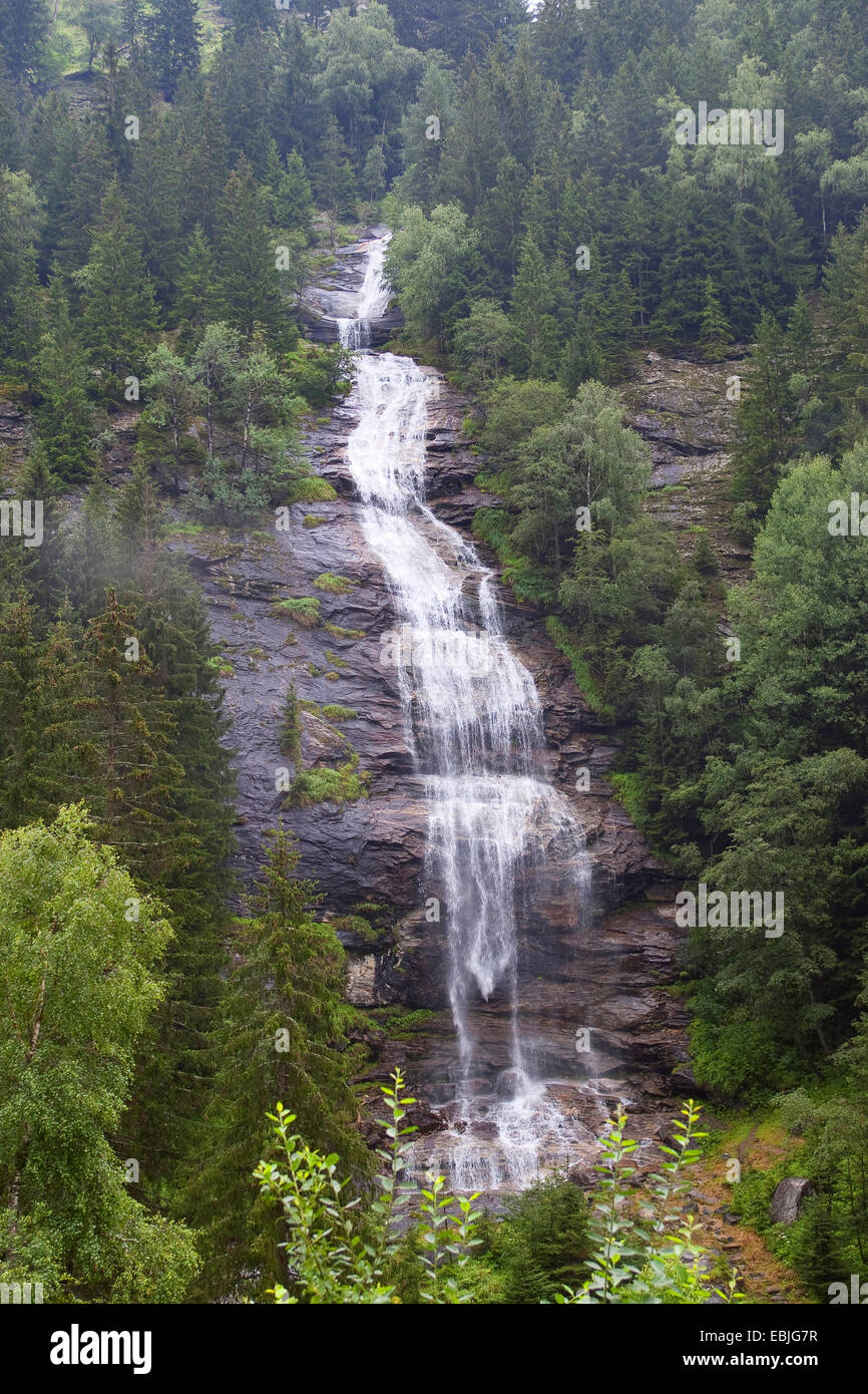 waterfall of a mountain brook at the Malta Hochalmstrasse, Austria, Kaernten Stock Photo