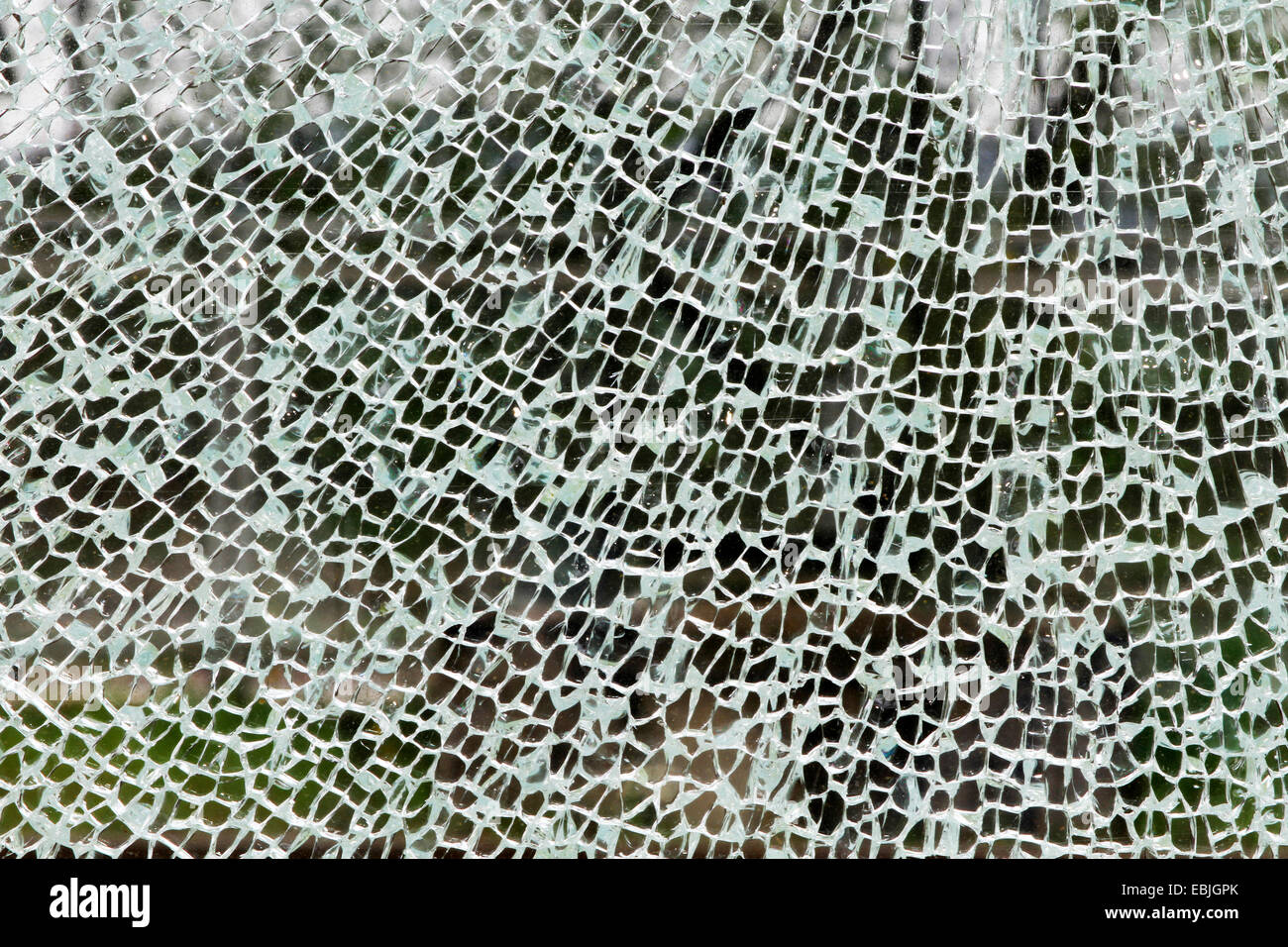 security glass broke after a forceful impact, Ruhr Area, Essen Stock Photo
