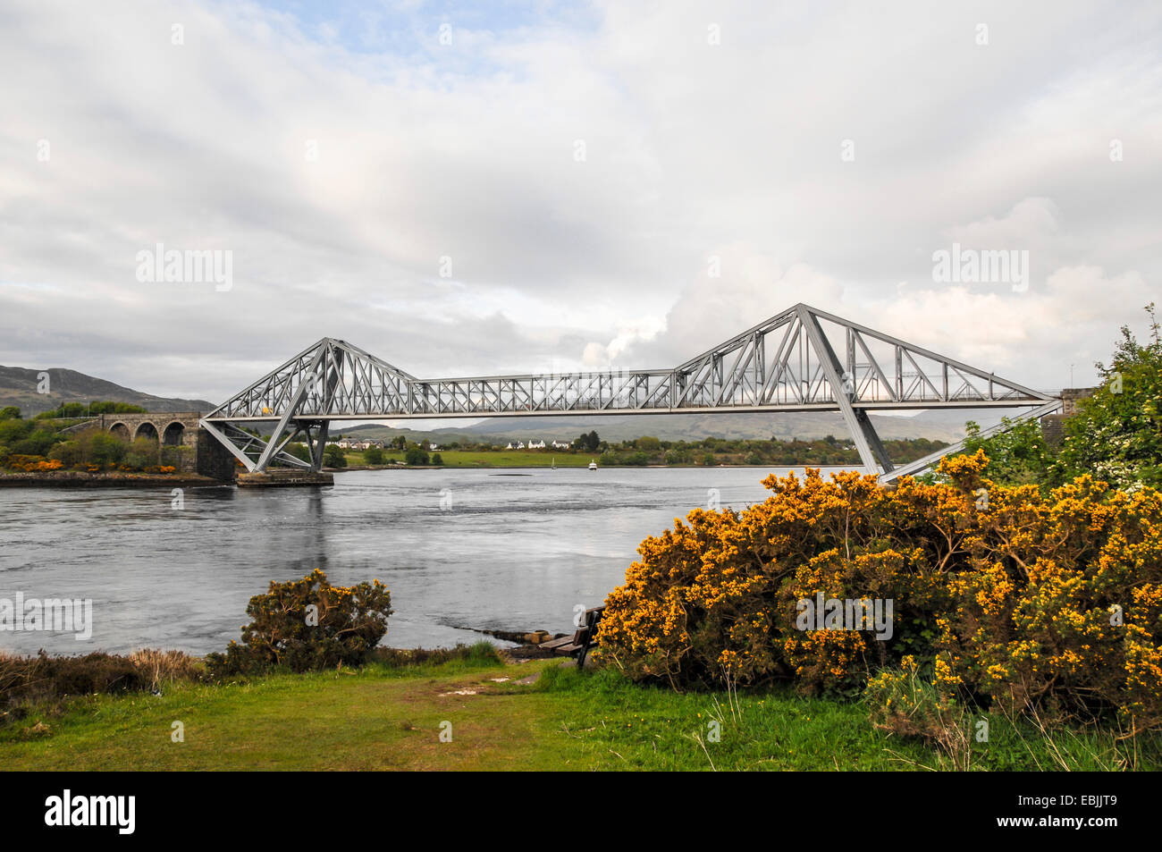 Oban Bridge, a railway bridge of the West Highland Line, United Kingdom, Scotland, Argyll Stock Photo