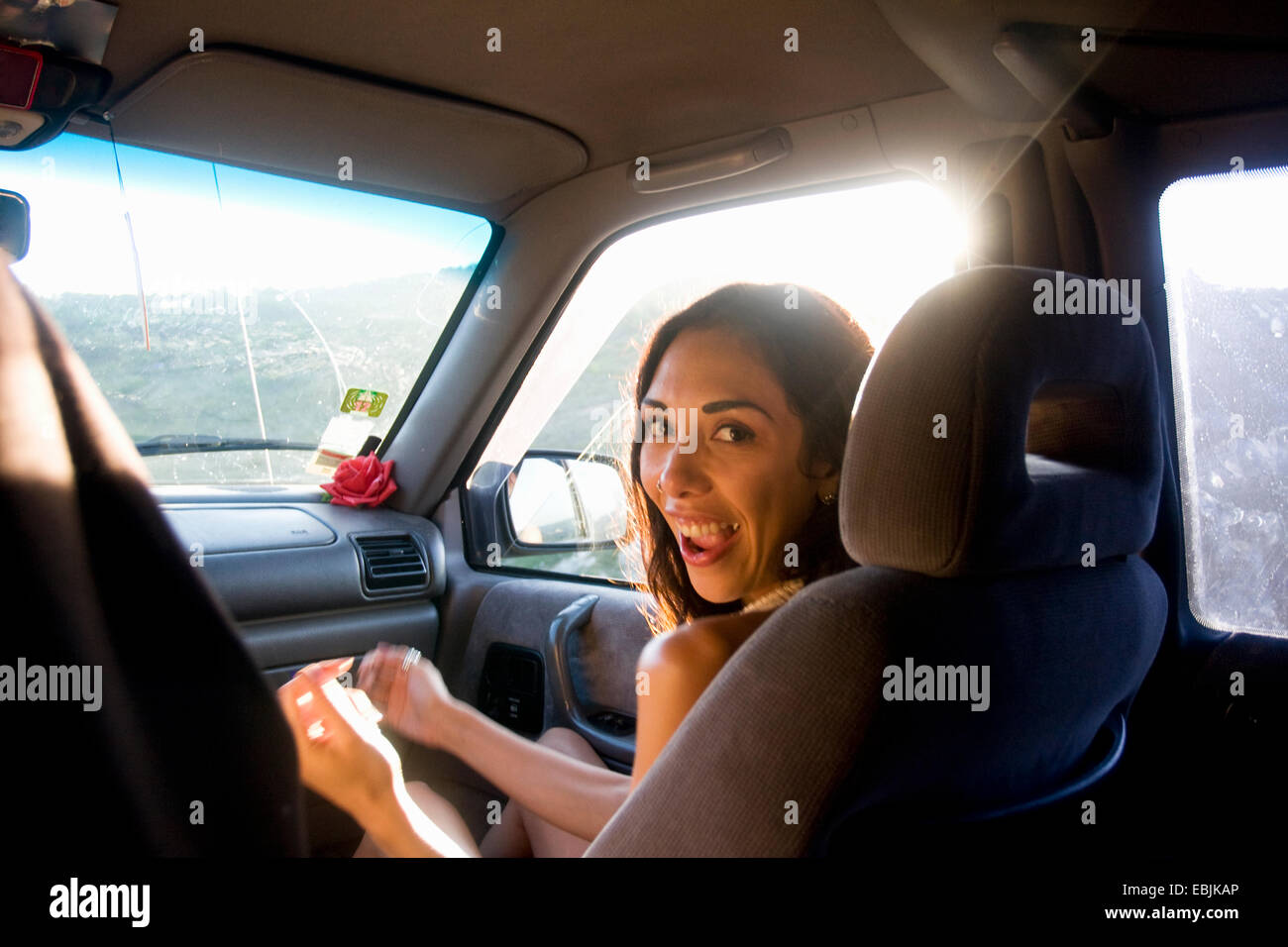 Female car front seat passenger hires stock photography and images Alamy
