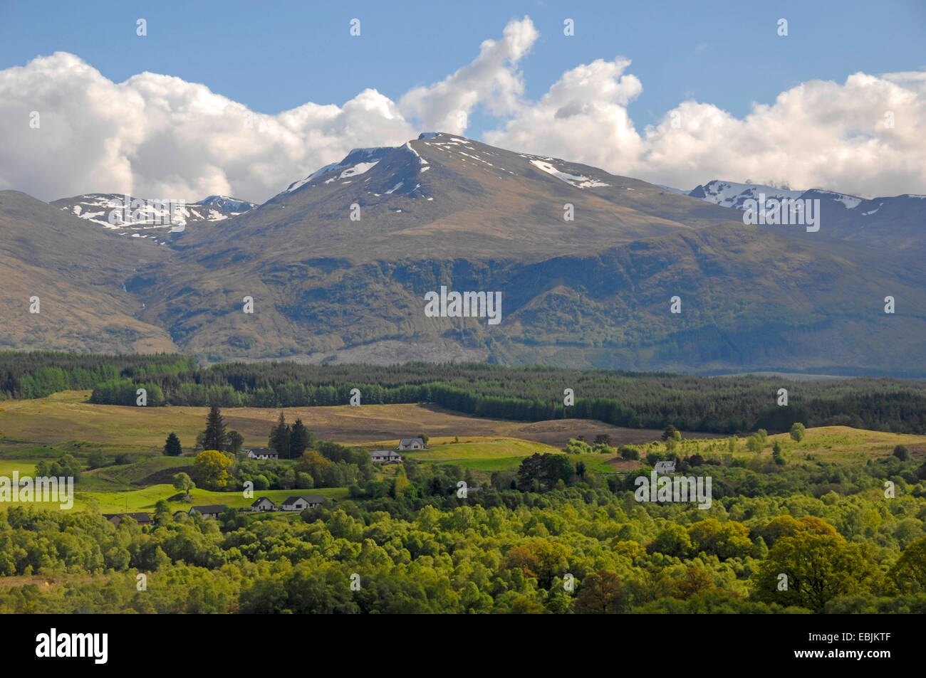 Scottish highlands with Ben Nevis, United Kingdom, Scotland, Argyll, Fort Williams Stock Photo