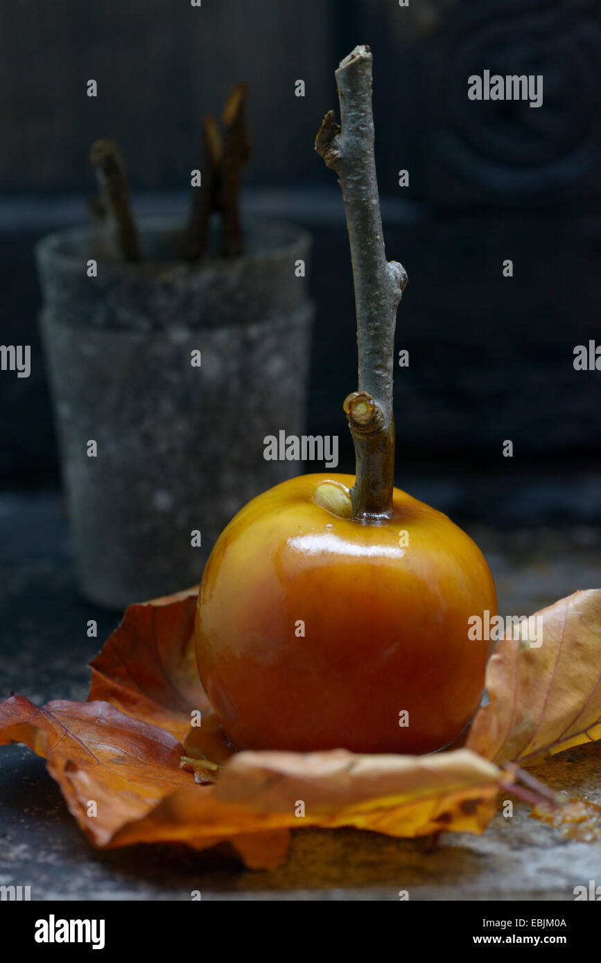 Freshly made toffee apple, close-up Stock Photo