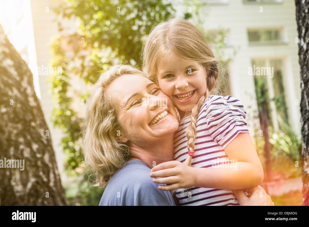 Grandmother and granddaughter together Stock Photo
