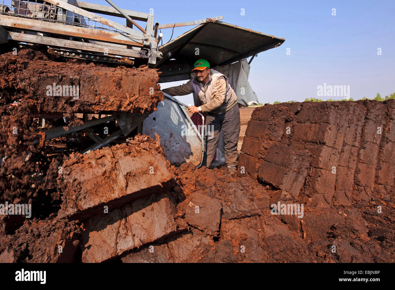 Peat cutting in the goldenstedter moor hires stock photography and