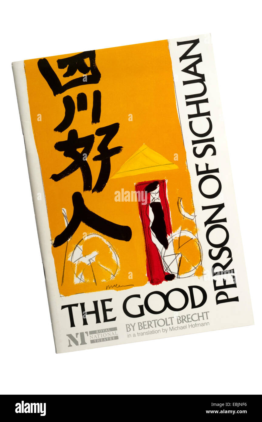 Programme for the 1989 production of The Good Person of Sichuan by Bertolt Brecht at the Olivier Theatre. Stock Photo