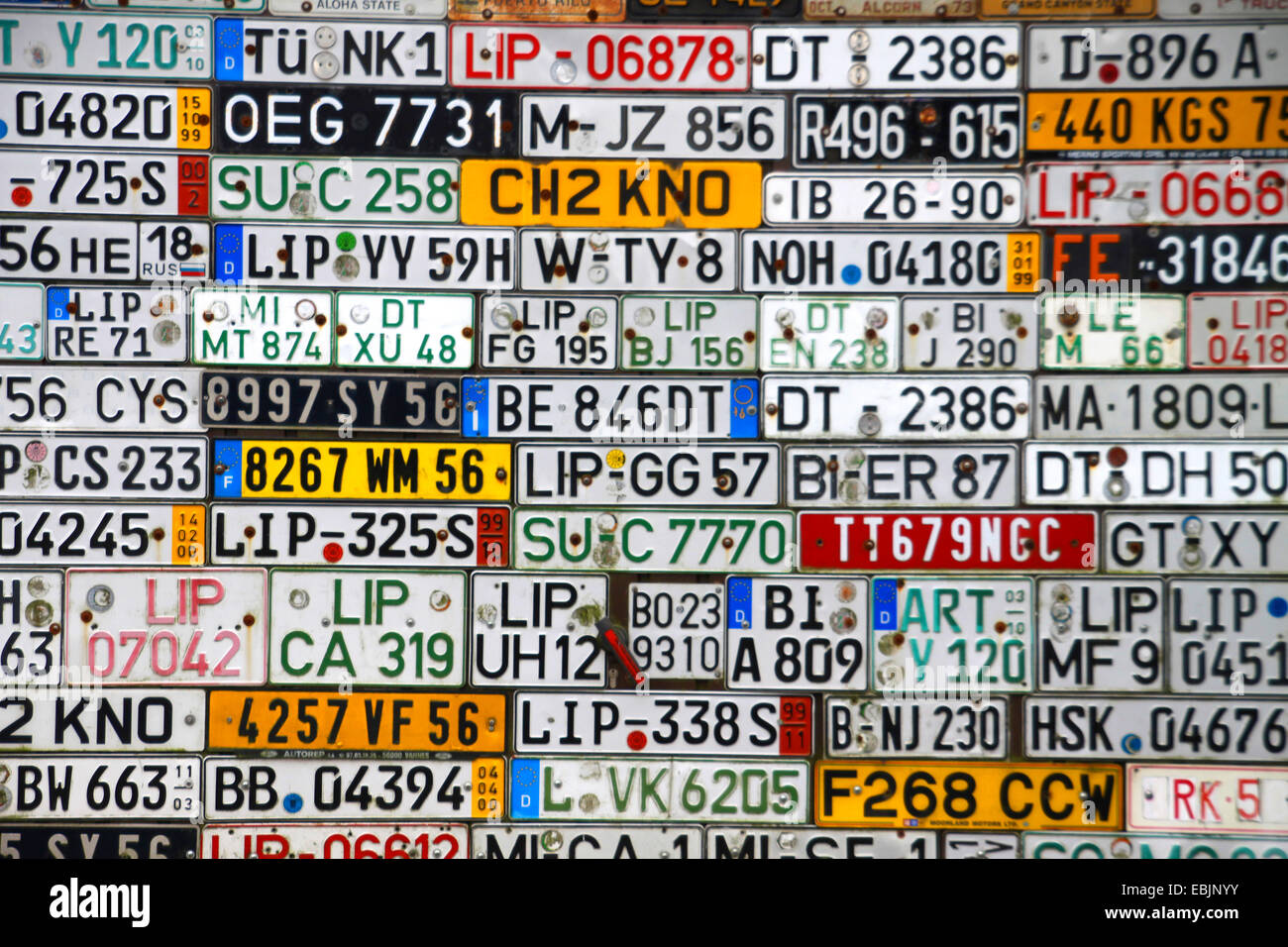 collection licence plates Stock Photo Alamy