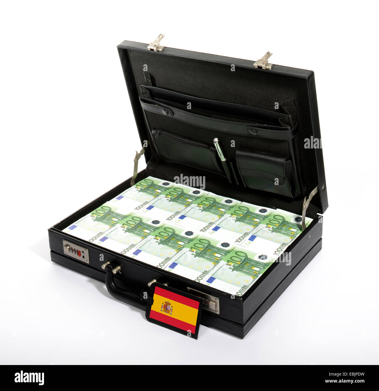 case with Euros, injection of capital for Spain Stock Photo