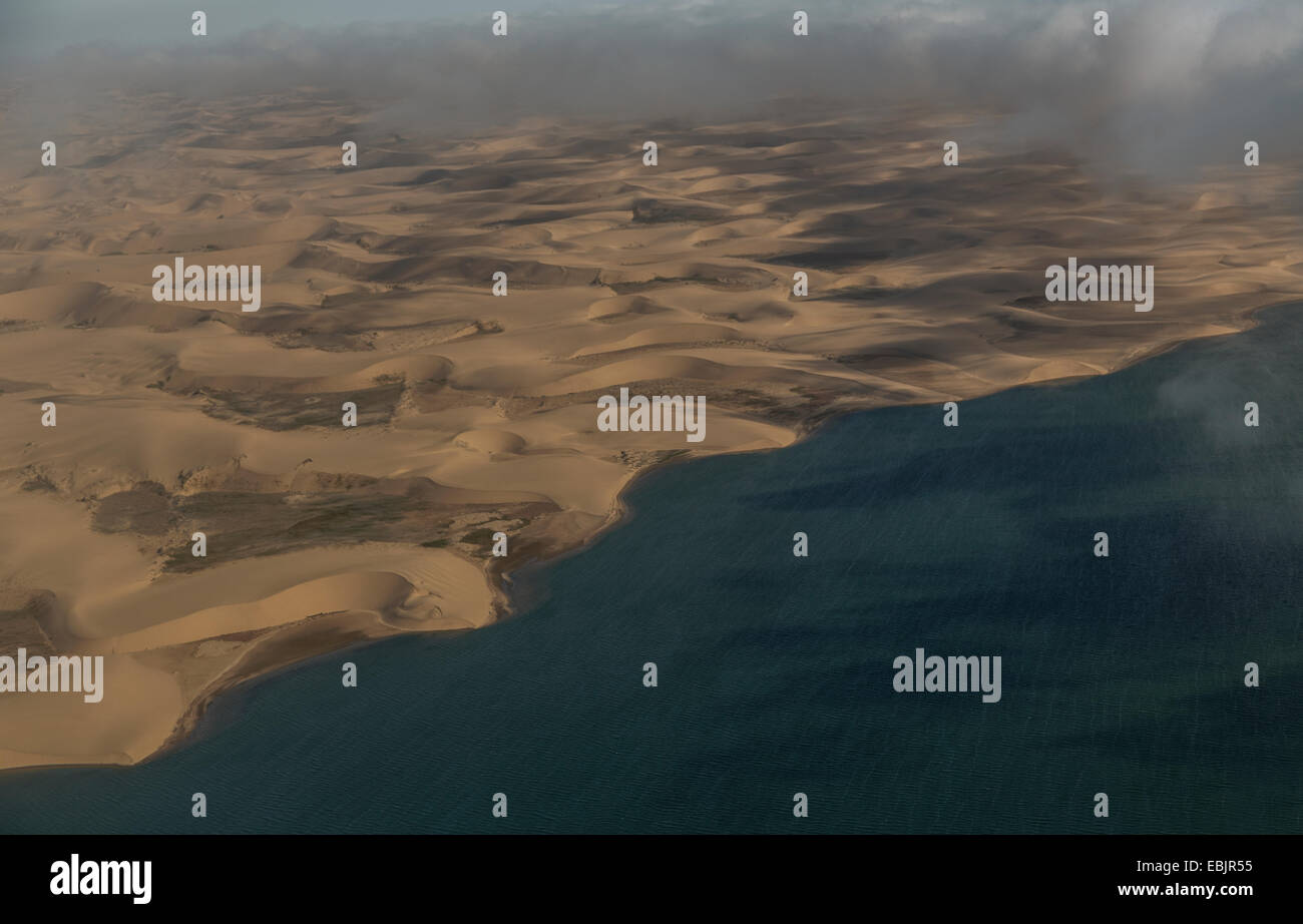 Aerial view of shadowed dunes, Namib Desert, Namibia Stock Photo