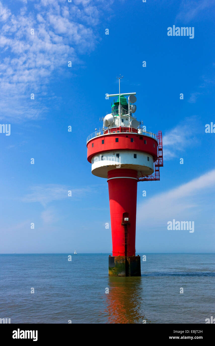 Alte Weser lighthouse in the North Sea, Germany, Lower Saxony Stock Photo