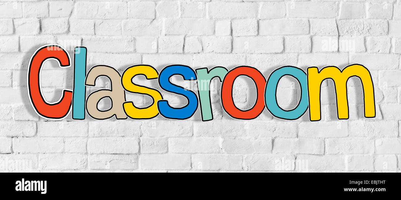 Classroom Word On Brick Wall Stock Photo 76017140 Alamy