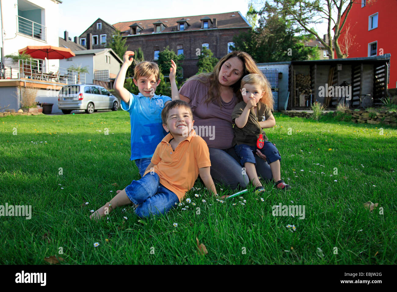 Pregnant Mother Three Sons High Resolution Stock Photography and Images ...