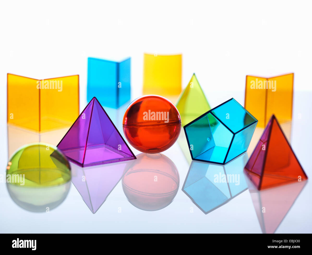 Geometric shapes used in maths and calculus education Stock Photo