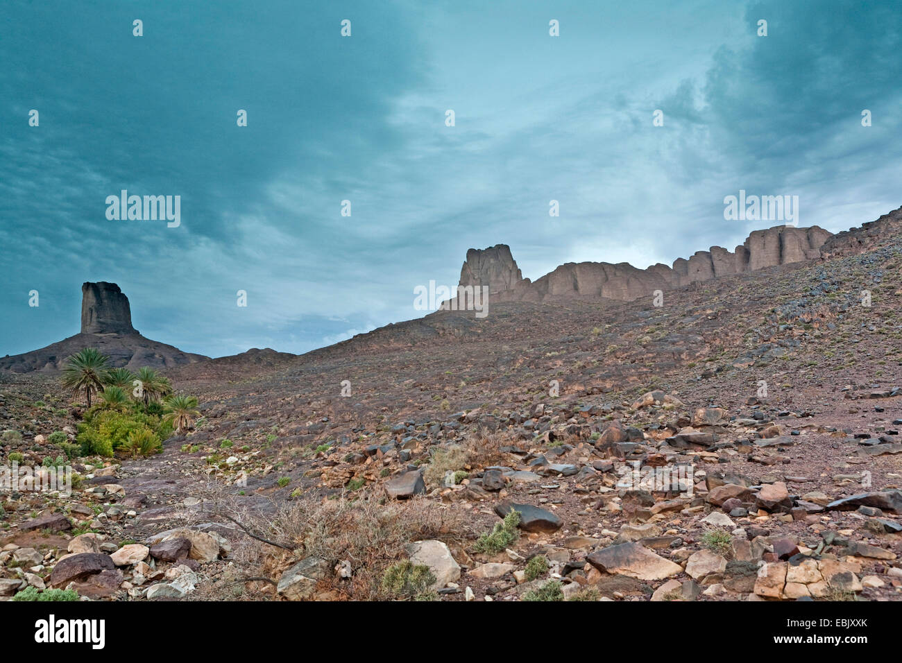rock towers, Morocco, Souss-Massa-DaraÔ, Djebel Sarhro, Antiatlas Stock Photo