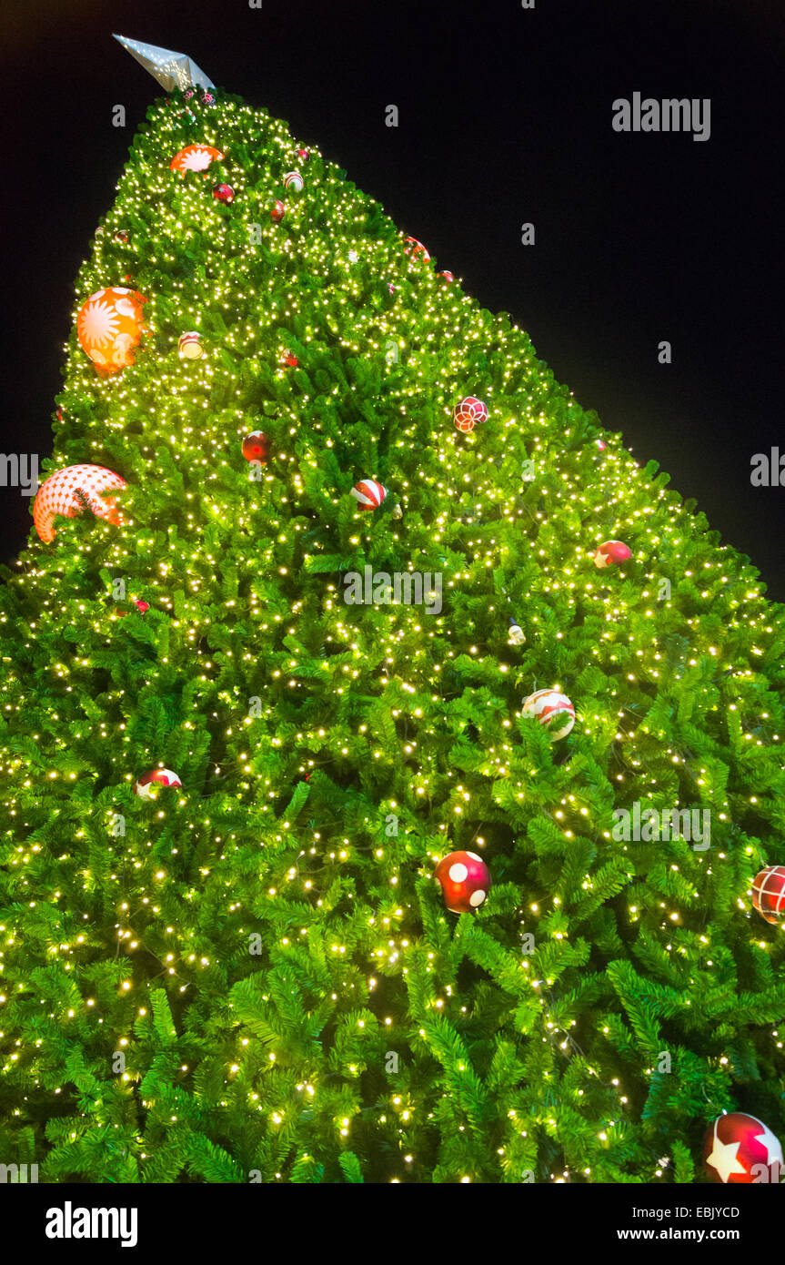 Christmas tree in upper view Stock Photo