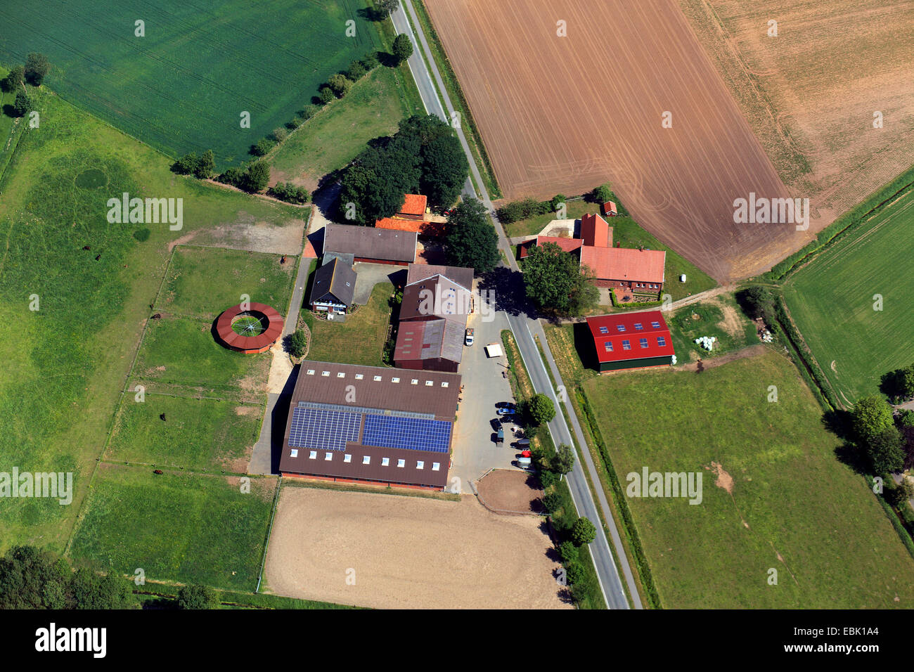 farmhouse near Bersenbrueck, Germany, Lower Saxony Stock Photo