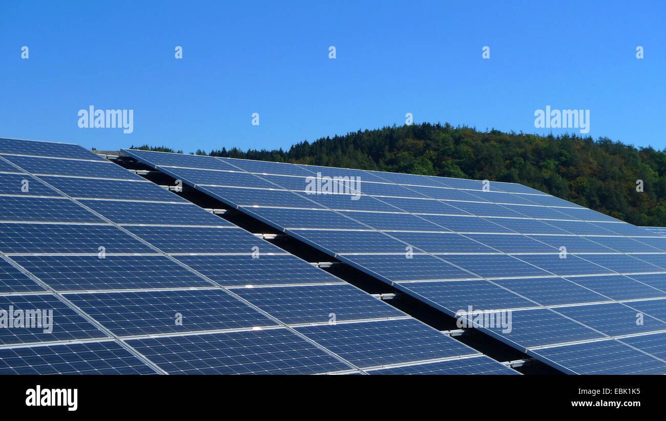 roof with solar panels, Germany Stock Photo