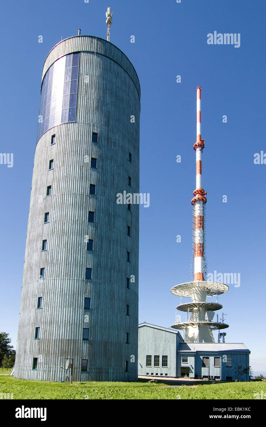 weather station on the Grosser Inselberg, Germany, Thueringen, Thueringer Wald Stock Photo