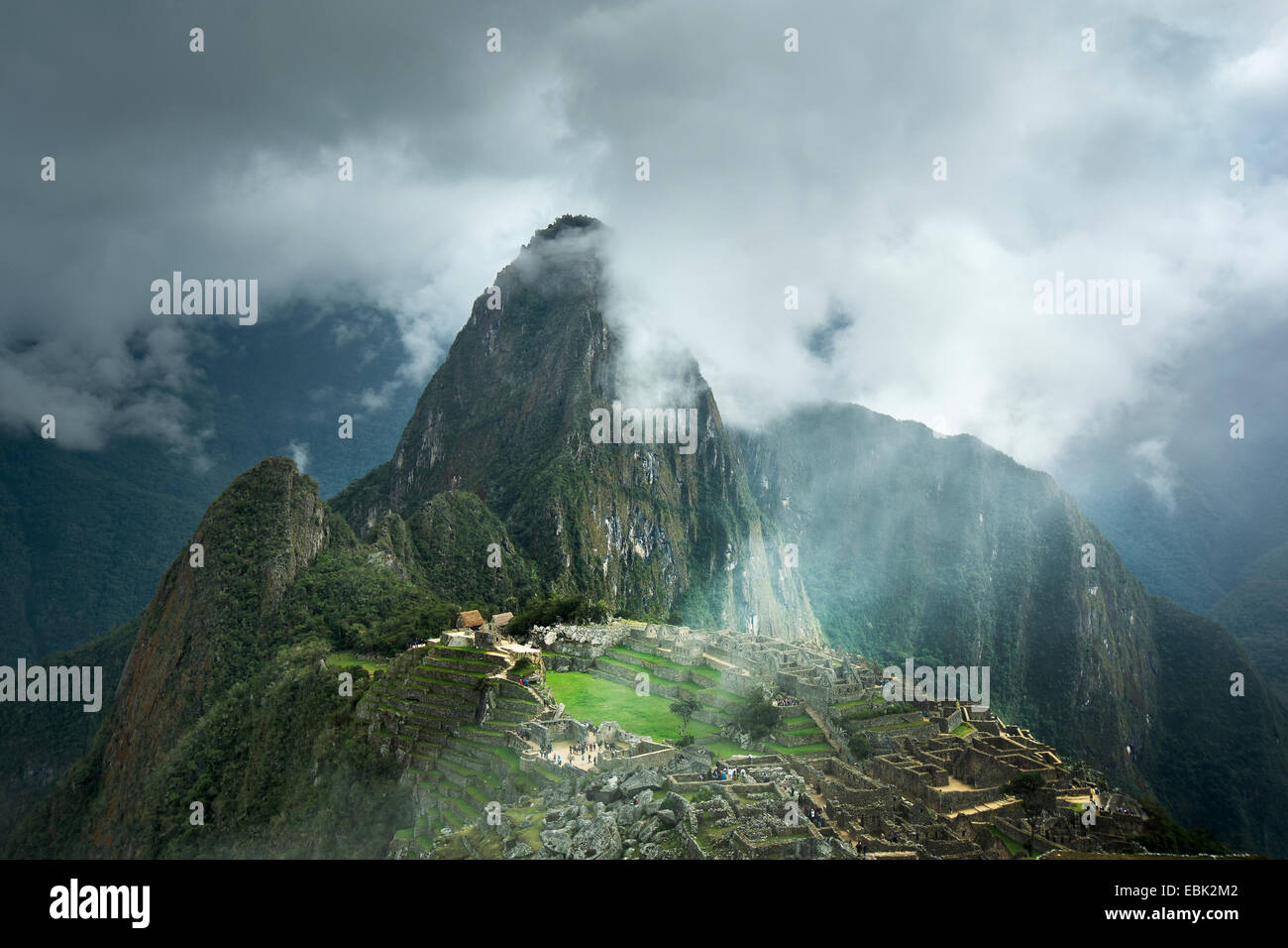 Mach Picchu on a Misty Morning Stock Photo