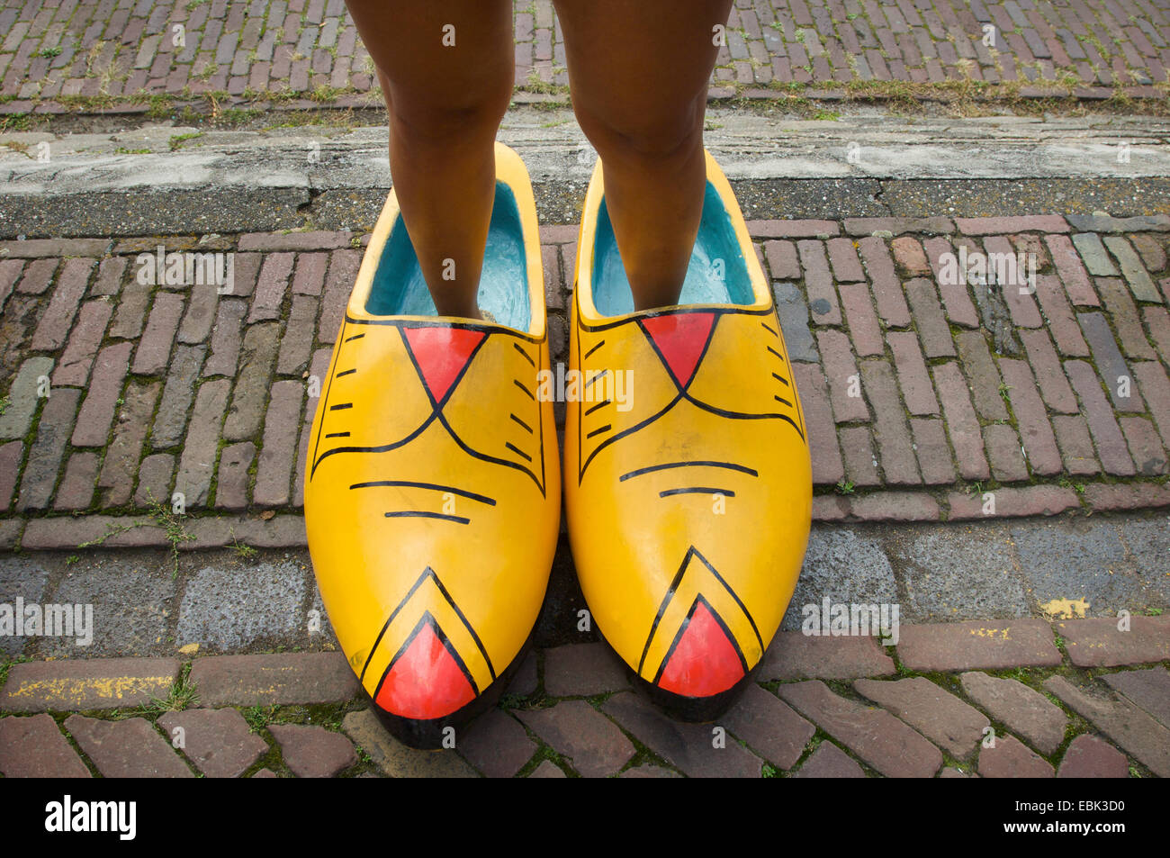 wearing wooden shoes