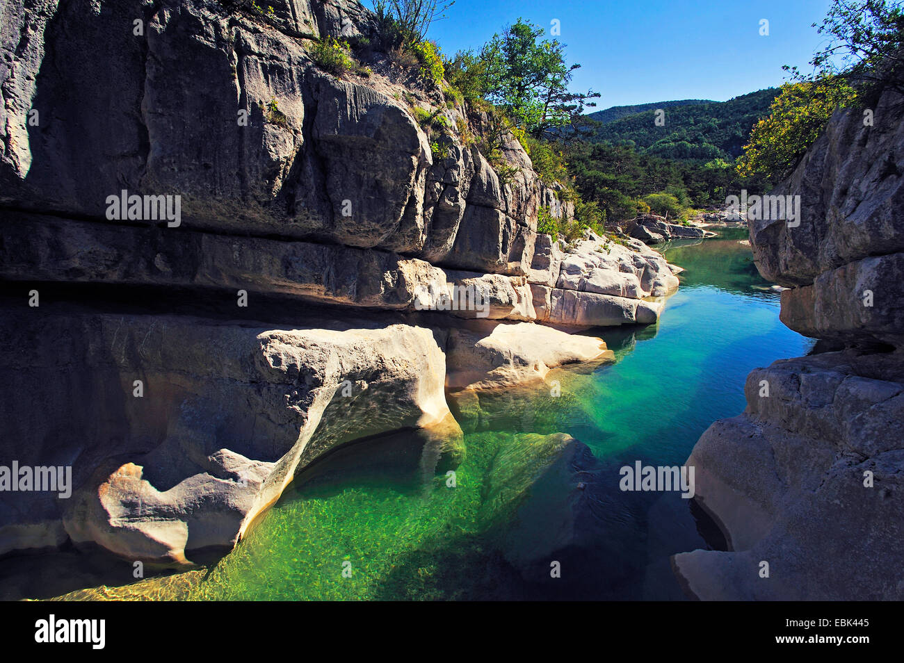 little canyon of river Jabron near the village Trigance at Verdon Nature Park, France, Alpes-de-Haute-Provence Stock Photo