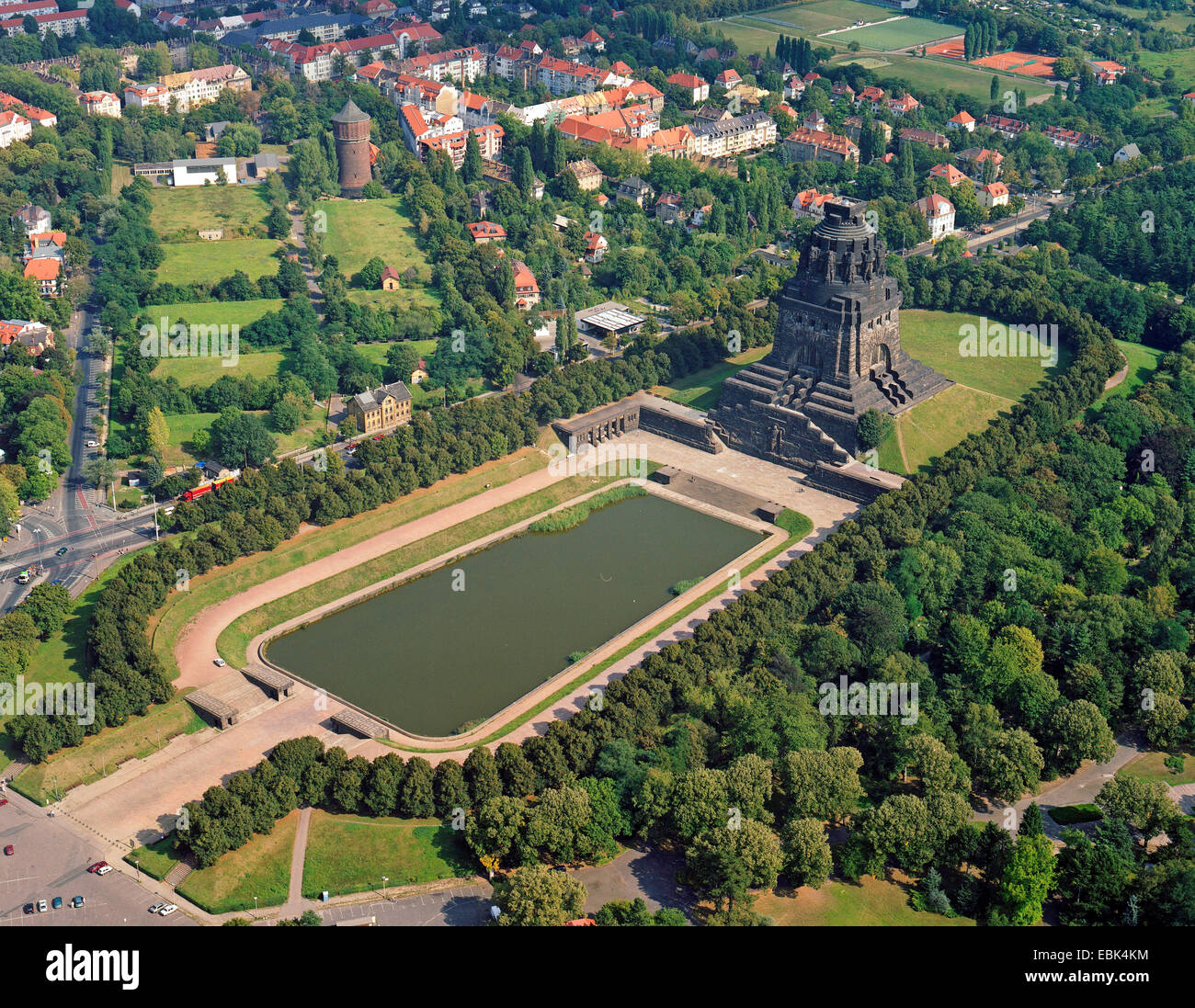 aerial view to Monument to the Battle of the Nations, Germany, Saxony, Leipzig Stock Photo