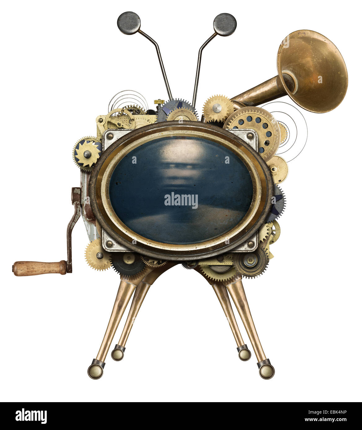 Steampunk TV, isolated. Stock Photo