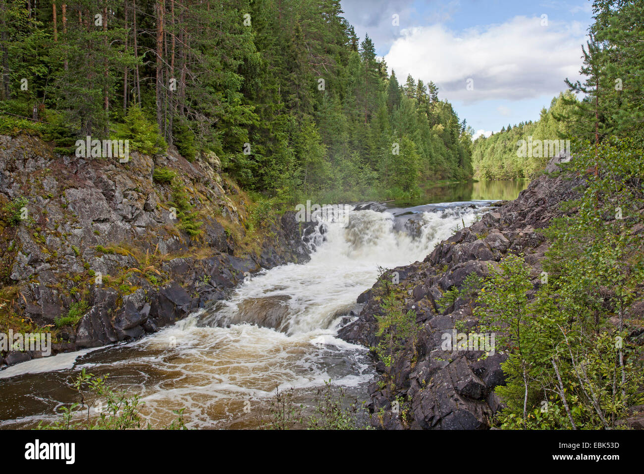 Kivach Waterfall on river Suna, Russia, Karelien, Petrozavodsk Stock Photo